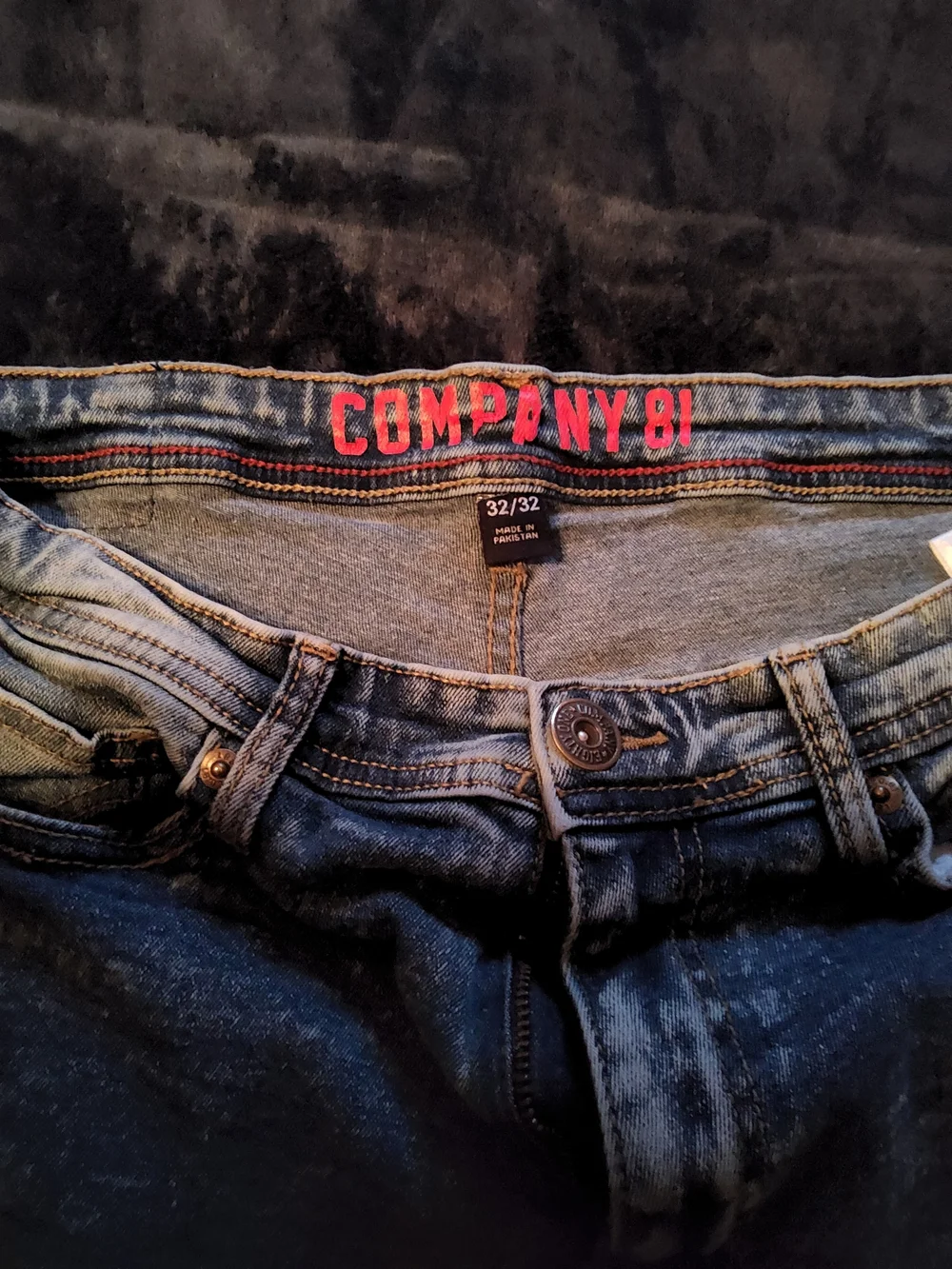 Men's Skinny Acid-Wash Medium Blue Jeans